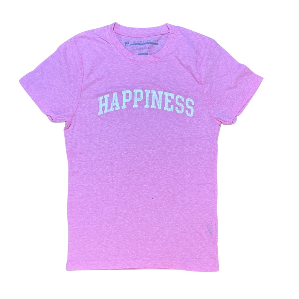 Prince Peter Heather pink Happiness graphic tee women’s size XS NWOT